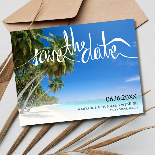 Tropical Beach Paradise Wedding Save the Date Announcement Postcard