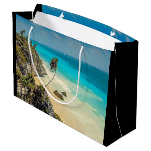 Tropical Beach Paradise with Palm Trees Large Gift Bag