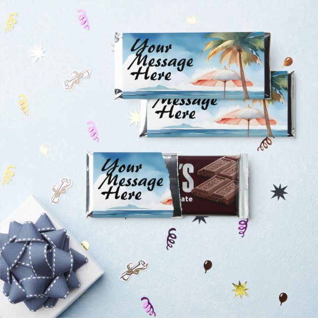 Tropical Beach Party  Hershey Bar Favors (Front)