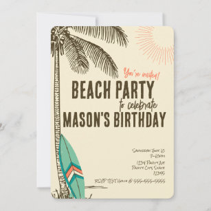 Tropical Beach Party Invitation