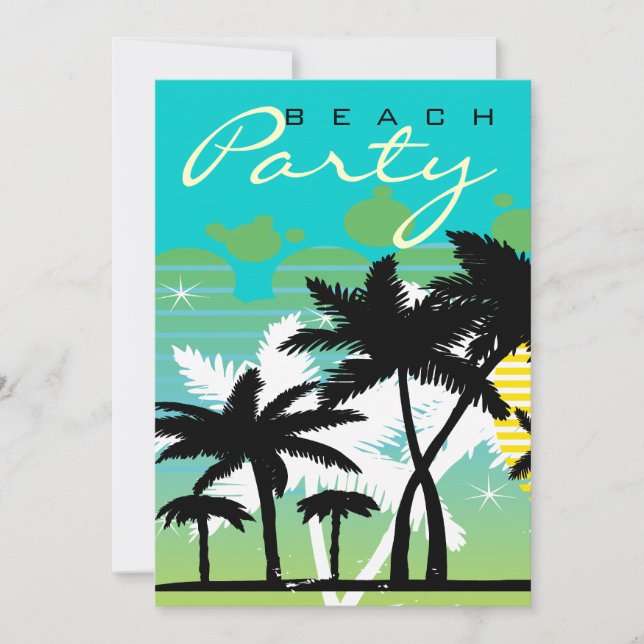 Tropical Beach Party Invitation (Front)