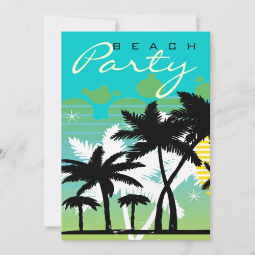 Tropical Beach Party Custom Announcement