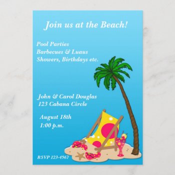 Tropical Beach Party Invitation by StarStock at Zazzle