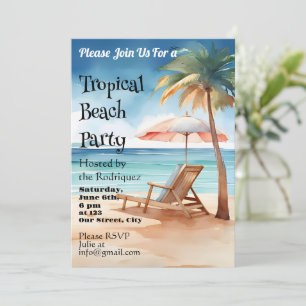 Tropical Beach Party Invitation