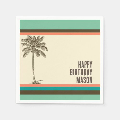 Tropical Beach Party Palm Tree Paper Napkin