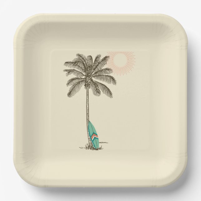 Tropical Beach Party Paper Plate (Front)