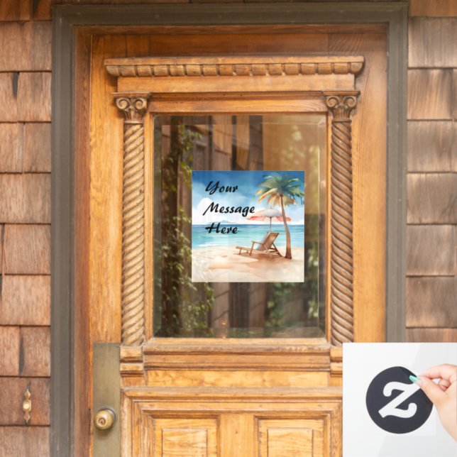 Tropical Beach Party  Window Cling (Home Door)