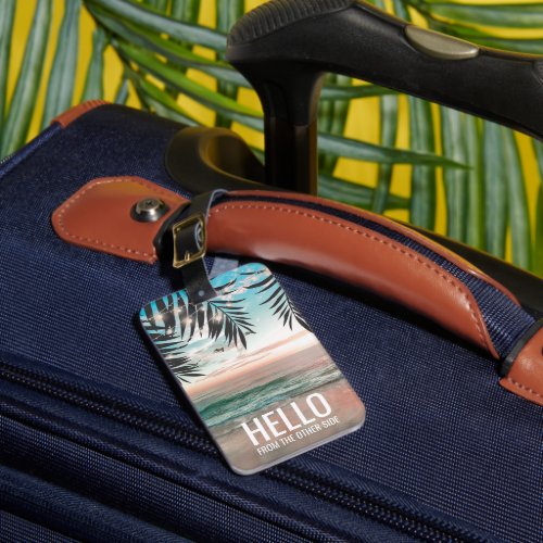 Tropical Beach Personalized Funny Travel Luggage Tag