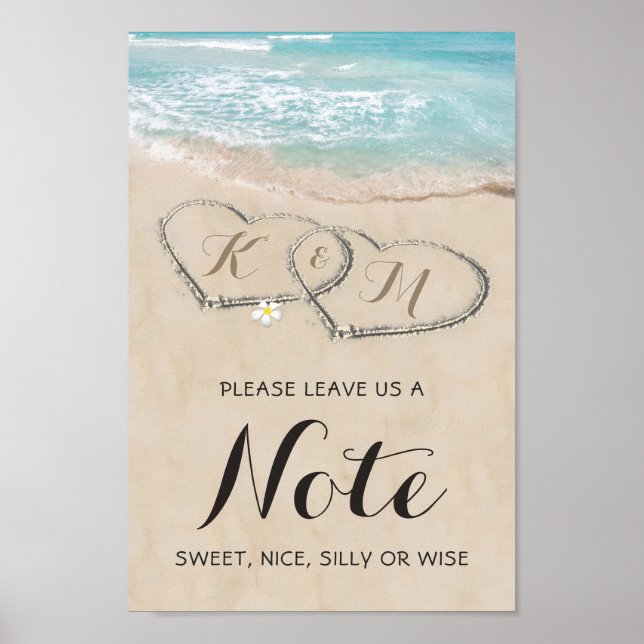 Tropical Beach Personalized Wedding Poster (Front)