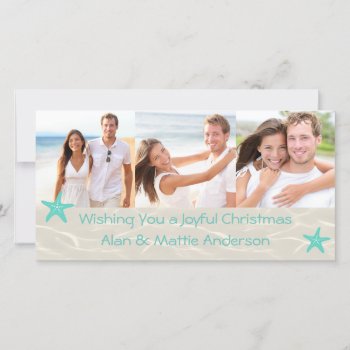 Tropical Beach  Photo Christmas Card by ChristmasBellsRing at Zazzle