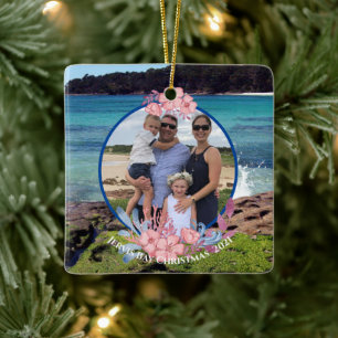 Tropical Beach Photo Christmas Ornament 