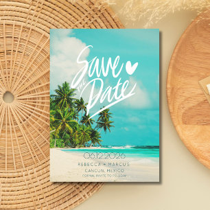 Tropical Beach Photo Destination Wedding Save The Date