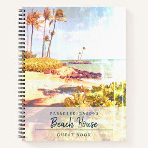 Tropical Beach Photo Vacation Rental Guest Book