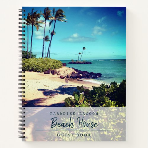 Tropical Beach Photo Vacation Rental Guest Book