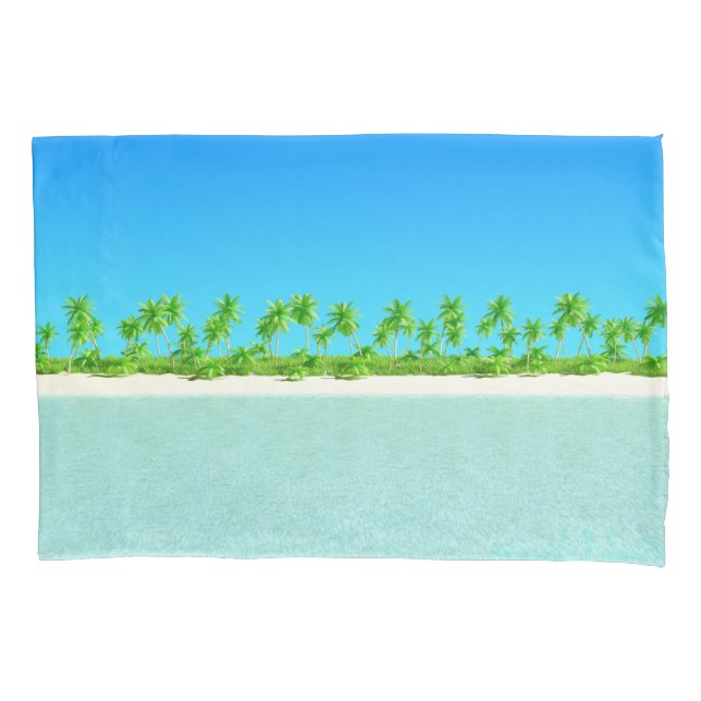 Tropical Beach Pillow Case (Front)