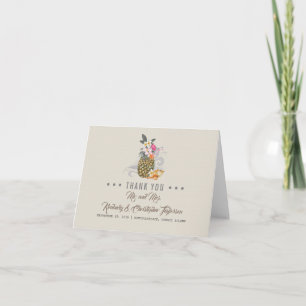 Tropical Beach Pineapple Thank You Card