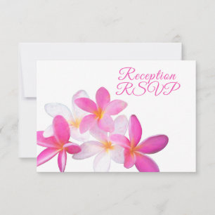 Tropical Beach Pink Plumeria Floral Reception RSVP