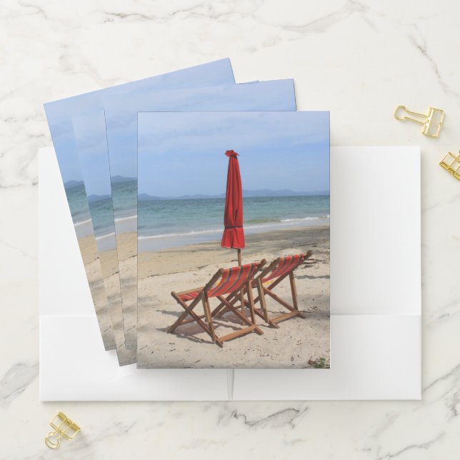 Tropical beach pocket folder (In Situ)