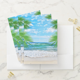 Tropical Beach Pocket Folder