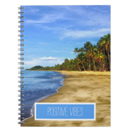 Tropical Beach Positive Vibes Notebook