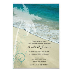Tropical Beach Post Wedding Brunch Invitation