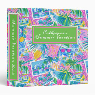 Tropical Beach Postcards Personalized 3 Ring Binder