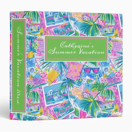 Tropical Beach Postcards Personalized 3 Ring Binder