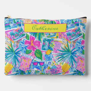 Tropical Beach Postcards Personalized Accessory Pouch