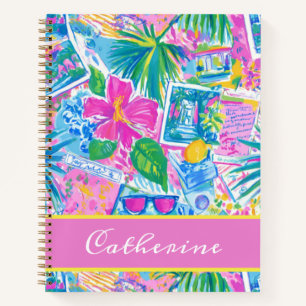 Tropical Beach Postcards Personalized Notebook