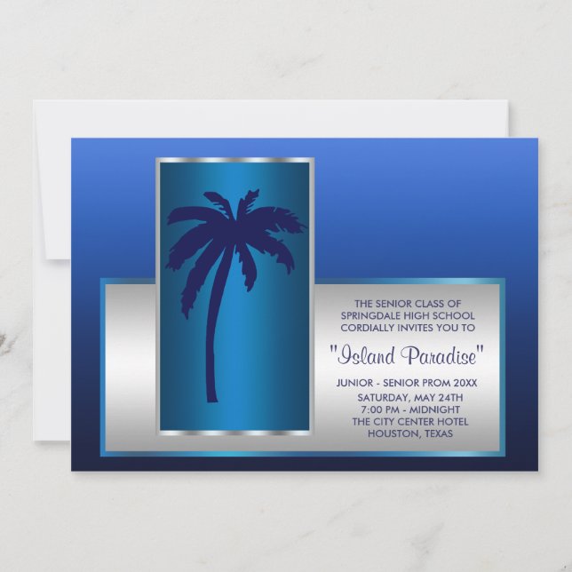 Tropical Beach Prom Invitations (Front)