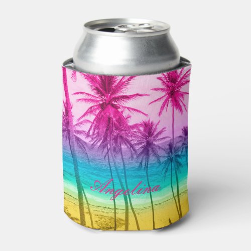 tropical beach rainbow filter can cooler