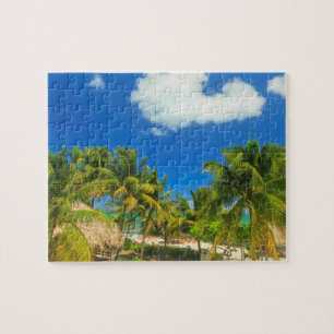 Tropical beach resort, Belize Jigsaw Puzzle