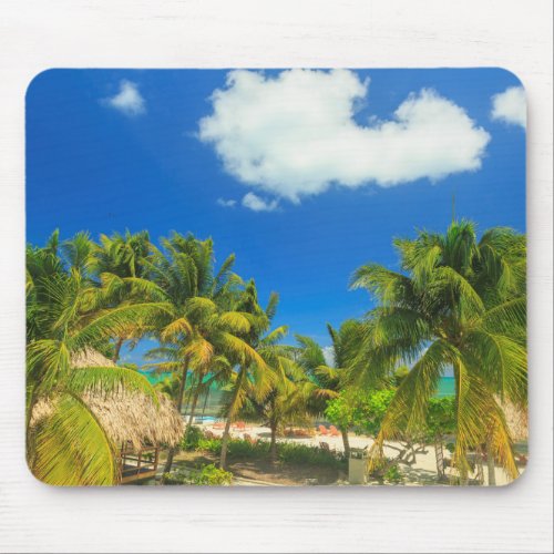 Tropical beach resort Belize Mouse Pad