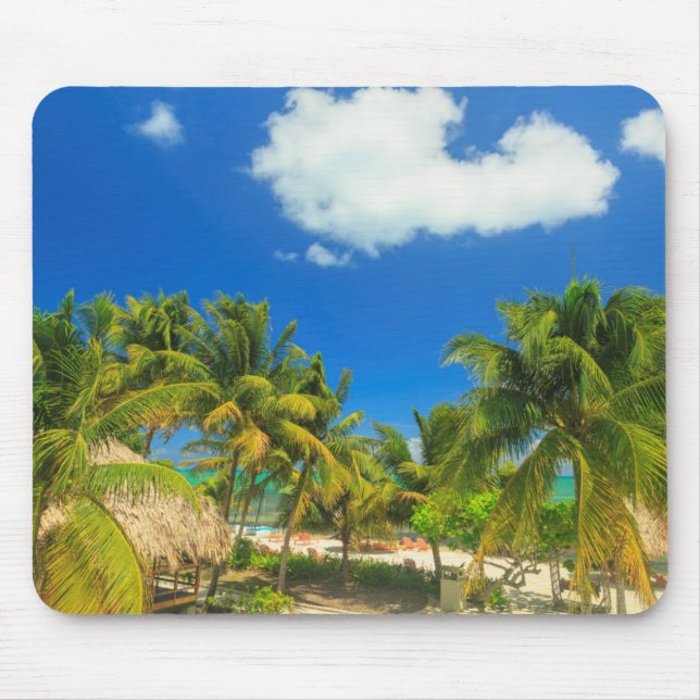 Tropical beach resort, Belize Mouse Pad (Front)