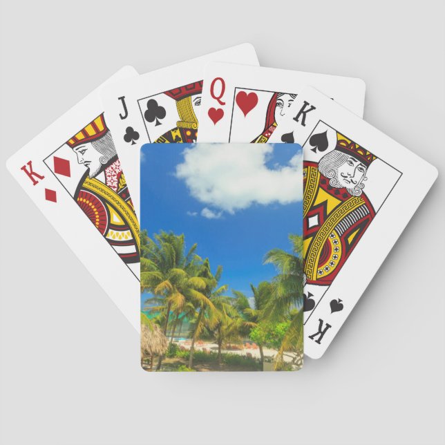 Tropical beach resort, Belize Poker Cards (Back)