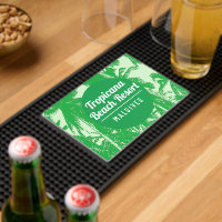 Tropical Beach Resort with Palm Trees Design Bar Mat