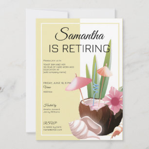 Tropical Beach Retirement Farewell Cocktail Party Invitation