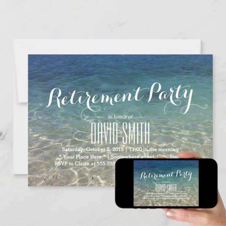 Tropical Beach Retirement Party Invitation | Zazzle