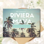 Tropical Beach Riviera Maya Wedding Save the Dates Announcement Postcard<br><div class="desc">Riviera Maya,  Mexico tropical beach wedding save the date postcards for your destination beach wedding. This gorgeous tropical beach palm tree design postcard is the perfect way to announce your wedding plans to your family and friends.</div>