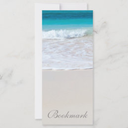 Tropical beach sand and ocean custom name bookmark