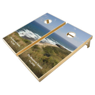 Tropical Beach Sand Ocean Sea Waves Cornhole Set