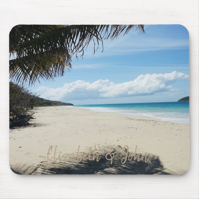 Tropical Beach,Sand,Palm   -Personalized Mouse Pad (Front)