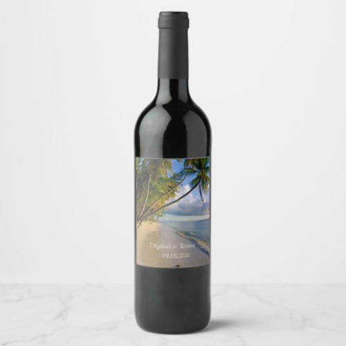 Tropical BeachSand Palm Wine Label