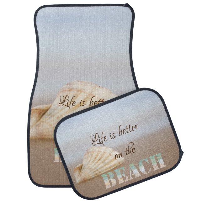 Tropical Beach, Sand, Seashell Car Floor Mat (Set)