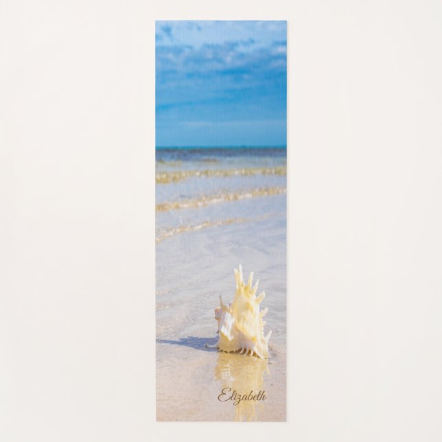 Tropical Beach,Sand,Seashell- Personalized  Yoga Mat (Front)