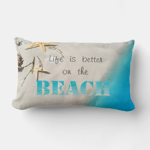 Tropical Beach,Sand,Seastar,Seashell Lumbar Pillow