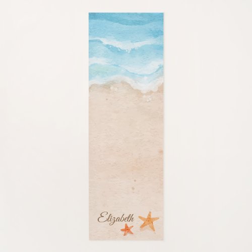 Tropical Beach Sand Stars Seashells  Yoga Mat