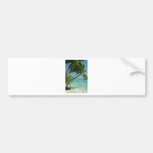Tropical Beach Sand Sun Water Ocean Waves Surf Art Bumper Sticker