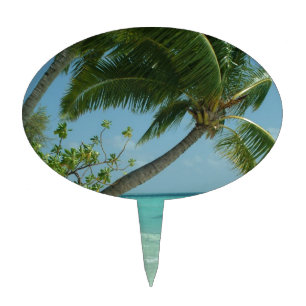 Tropical Beach Sand Sun Water Ocean Waves Surf Art Cake Topper