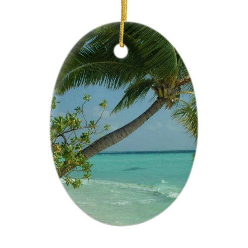 Tropical Beach Sand Sun Water Ocean Waves Surf Art Ceramic Ornament